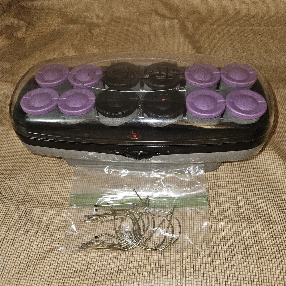 Ionic Heated Hair Rollers with Purple Foam Covers